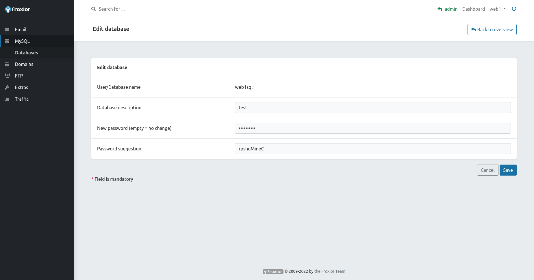 Edit existing database